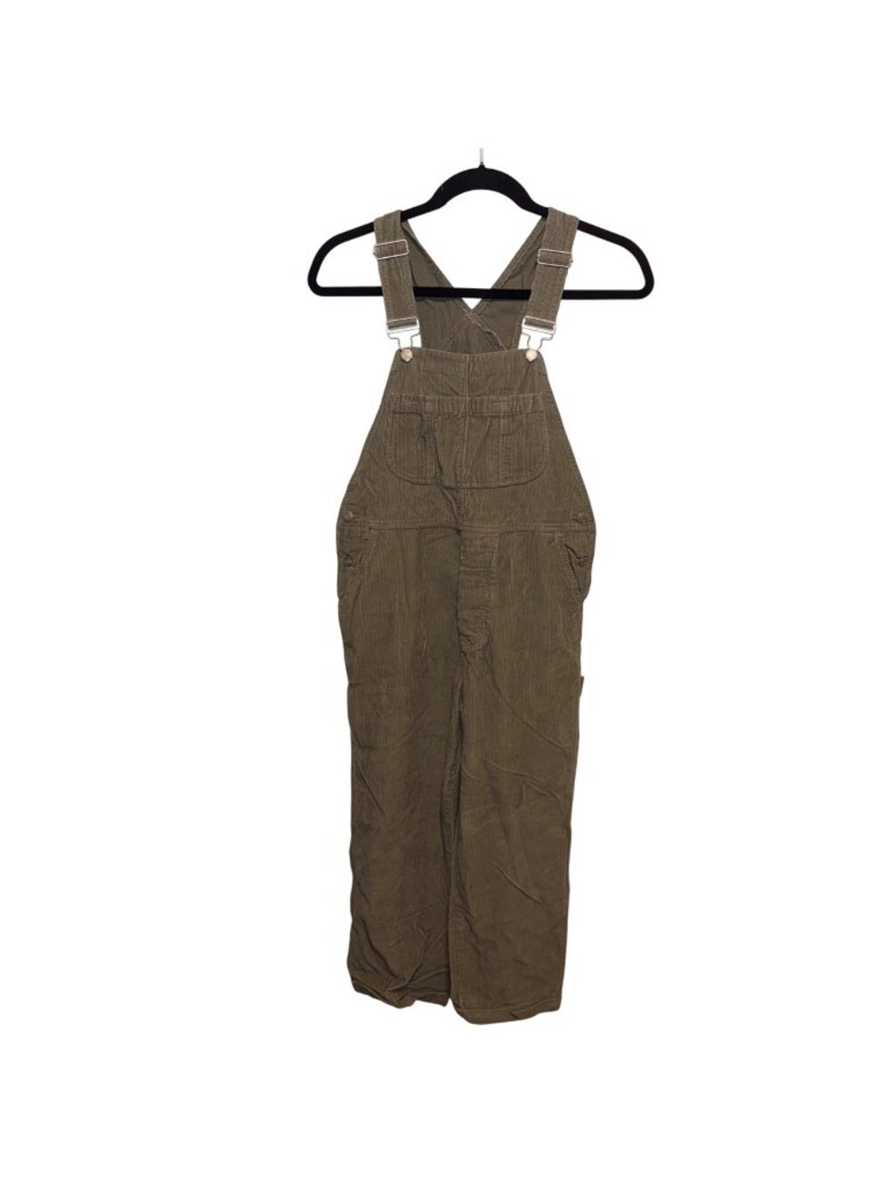 Vintage Abercrombie & Fitch Olive Green Corduroy Overalls Womens S Classic Style
